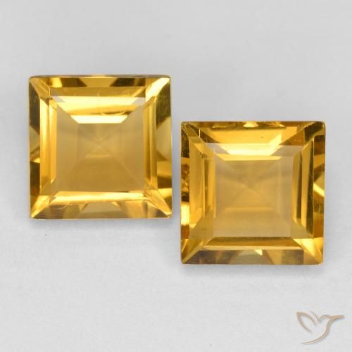3.34ctw Natural Dourado Citrino, Quadrado, VS