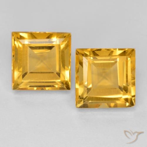 3.58ctw Natural Dourado Escuro Citrino, Quadrado, VS