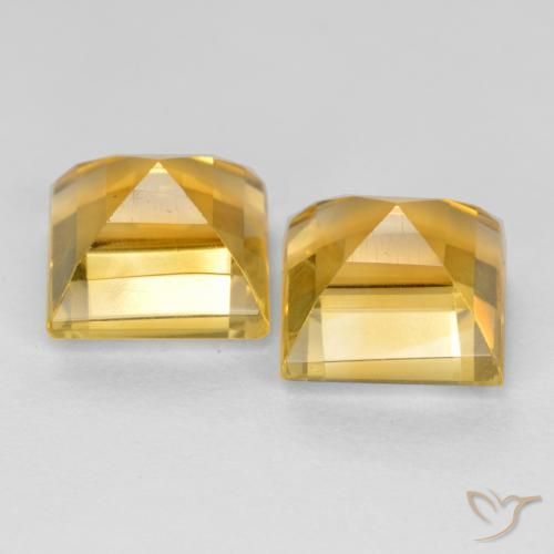 Pedras preciosas de Citrino Dourado Escuro natural de 3.58 ct, Quadrado, VS