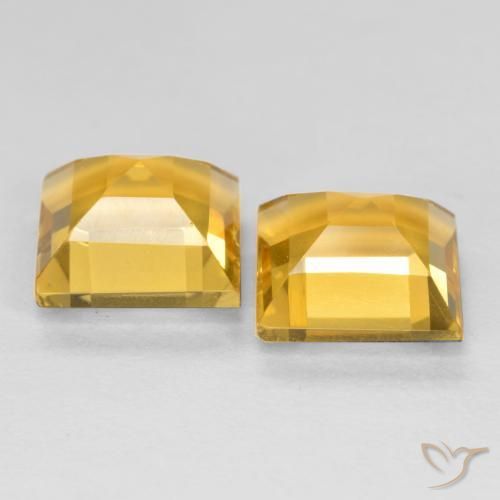 Pedras preciosas de Citrino Dourado médio natural de 3.12 ct, Quadrado, VS