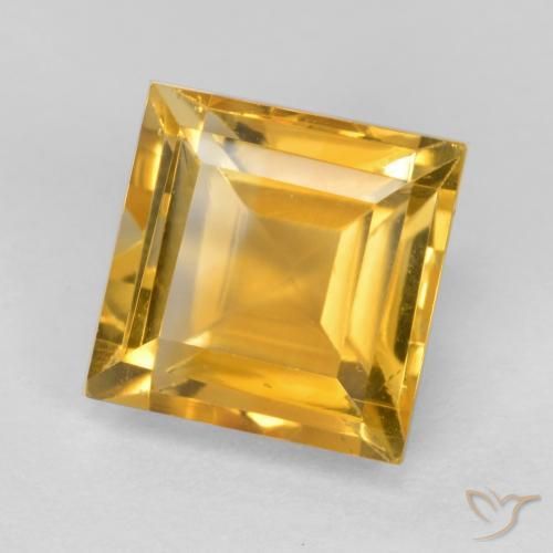 Citrino Laranja Dourado Profundo Natural 1.98ct, Quadrado, VS