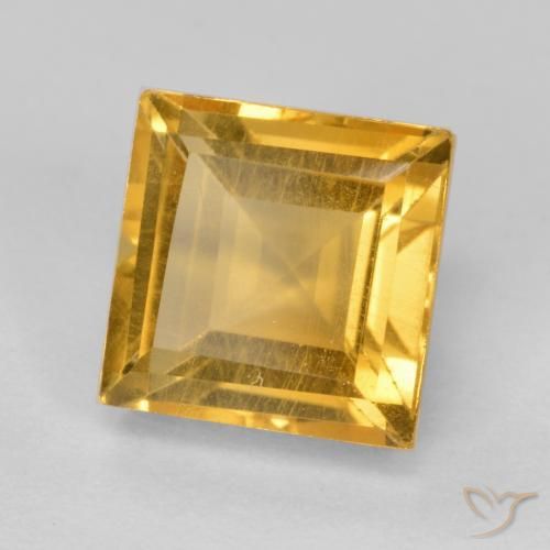 Citrino Laranja Dourado Profundo Natural 2.07ct, Quadrado, VS