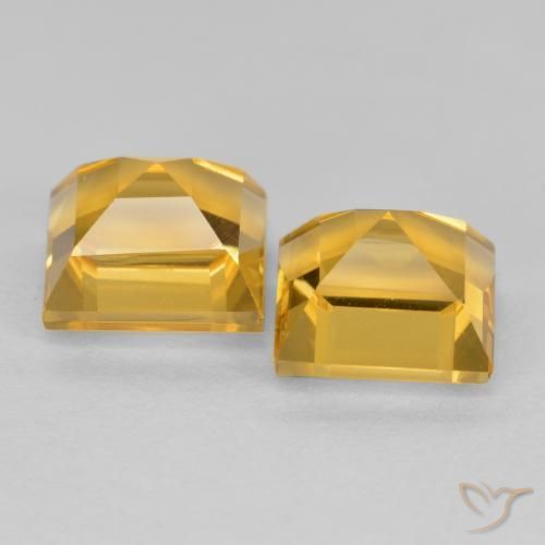 Pedras preciosas de Citrino Dourado médio natural de 3.28 ct, Quadrado, VS