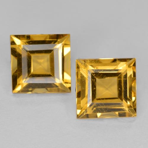 Pedras preciosas de citrino dourado natural de 3,01 ct, quadrado, VS