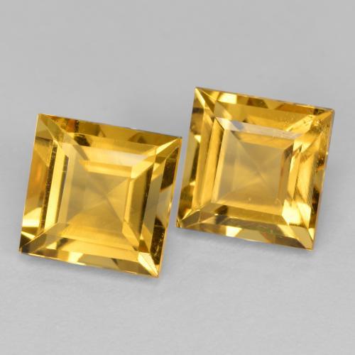Pedras preciosas de citrino dourado natural de 3,01 ct, quadrado, VS