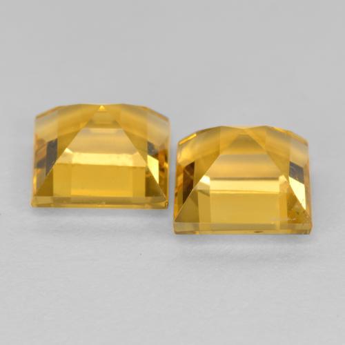 Pedras preciosas de citrino dourado natural de 3,01 ct, quadrado, VS