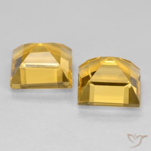 Pedras preciosas de Citrino ouro profundo natural de 3.28 ct, Quadrado, VS