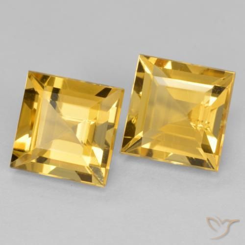 Pedras preciosas de Citrino ouro profundo natural de 3.30 ct, Quadrado, VS