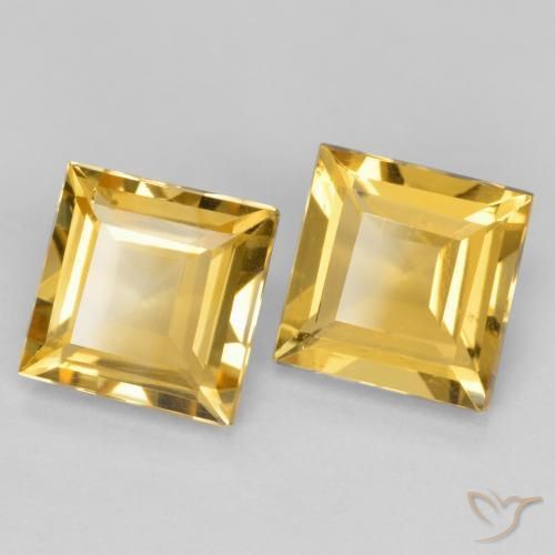 Pedras preciosas de Citrino Dourado médio natural de 2.94 ct, Quadrado, VS