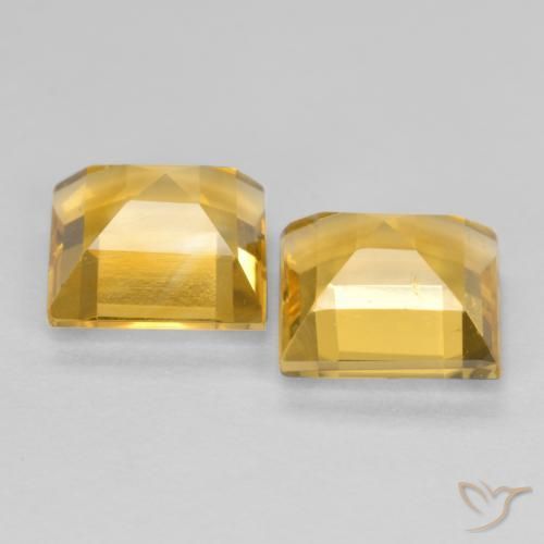 Pedras preciosas de Citrino Dourado médio natural de 2.94 ct, Quadrado, VS