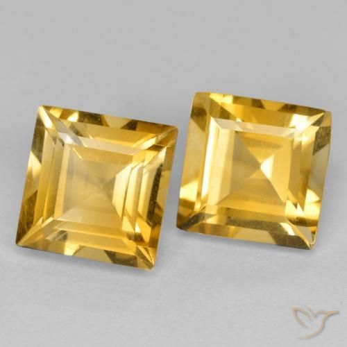 Pedras preciosas de Citrino Dourado natural de 3.25 ct, Quadrado, VS