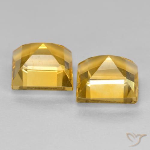 Pedras preciosas de Citrino Dourado natural de 3.25 ct, Quadrado, VS
