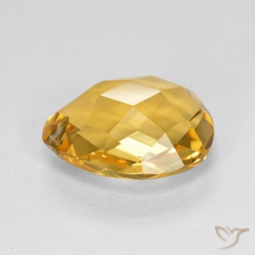 Citrino Dourado médio Natural 3.52ct, Formato de pêra, VVS-VS