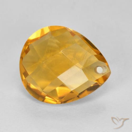 Citrino Laranja escuro-dourado Natural 3.49ct, Formato de pêra, VVS-VS