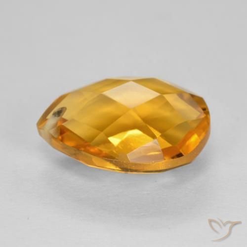Citrino Laranja escuro-dourado Natural 3.49ct, Formato de pêra, VVS-VS
