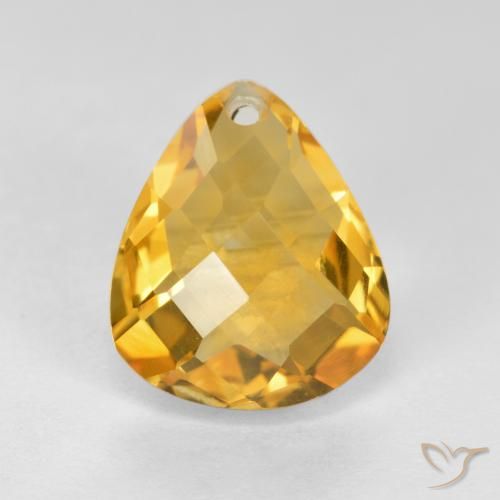 3.33ct Natural ouro brilhante Citrino, Formato de pêra, VVS-VS