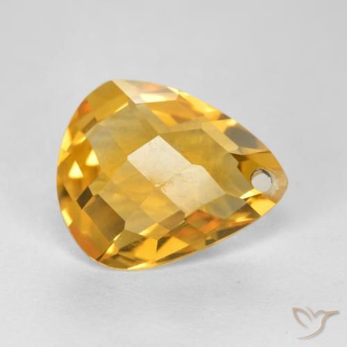 Citrino ouro brilhante Natural 3.33ct, Formato de pêra, VVS-VS
