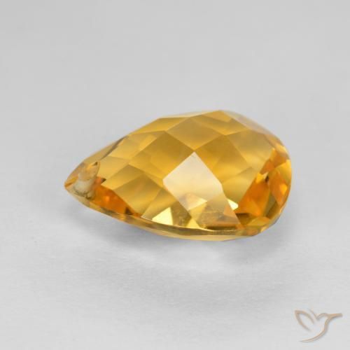 Citrino ouro brilhante Natural 3.33ct, Formato de pêra, VVS-VS