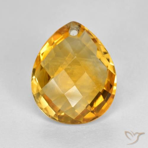 3.73ct Natural Dourado Escuro Citrino, Formato de pêra, VVS-VS