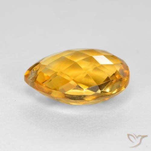 Citrino Dourado Escuro Natural 3.73ct, Formato de pêra, VVS-VS
