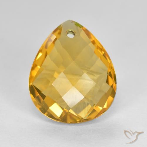 3.61ct Natural Laranja Dourado Profundo Citrino, Formato de pêra, VVS-VS