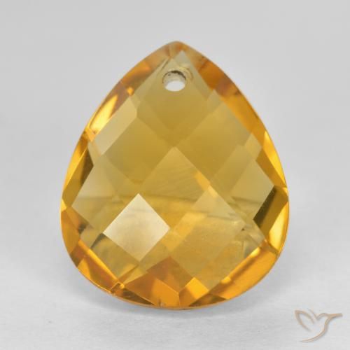 3.74ct Natural Dourado Escuro Citrino, Formato de pêra, VVS-VS