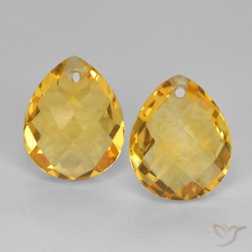 7.95ctw Natural Laranja Dourada Citrino, Formato de pêra, VVS-VS