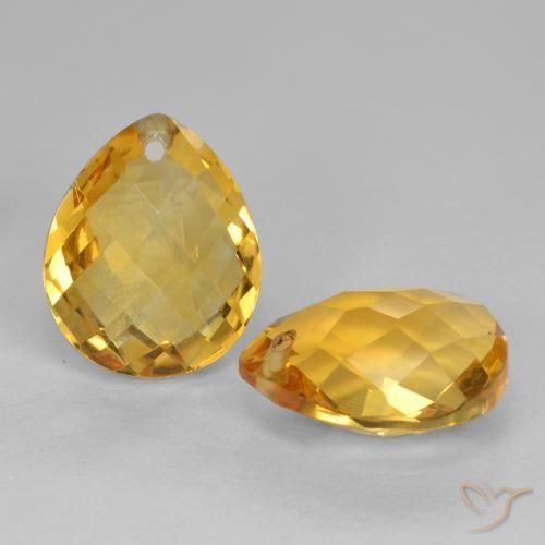 Pedras preciosas de Citrino Laranja Dourada natural de 7.95 ct, Formato de pêra, VVS-VS