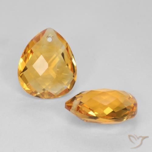 Pedras preciosas de Citrino Dourado Escuro natural de 7.49 ct, Formato de pêra, VVS-VS