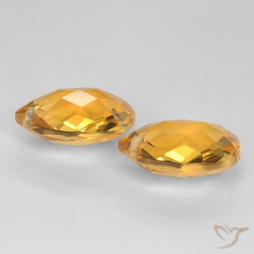 Pedras preciosas de Citrino Dourado Escuro natural de 7.49 ct, Formato de pêra, VVS-VS