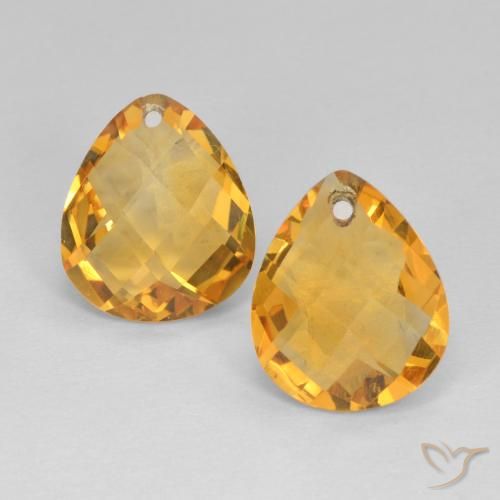 6.71ctw Natural Dourado Escuro Citrino, Formato de pêra, VVS-VS
