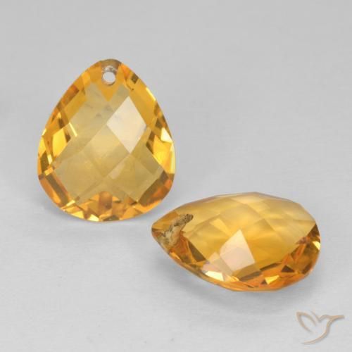 Pedras preciosas de Citrino Dourado Escuro natural de 6.71 ct, Formato de pêra, VVS-VS