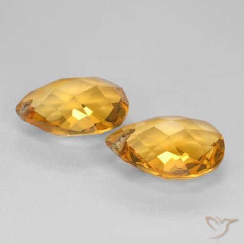 Pedras preciosas de Citrino Dourado Escuro natural de 6.71 ct, Formato de pêra, VVS-VS