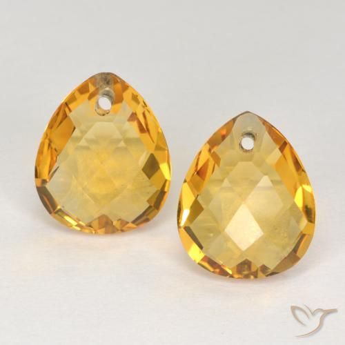 7.19ctw Natural Dourado Escuro Citrino, Formato de pêra, VVS-VS