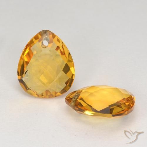 Pedras preciosas de Citrino Dourado Escuro natural de 7.19 ct, Formato de pêra, VVS-VS