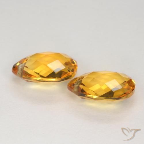 Pedras preciosas de Citrino Dourado Escuro natural de 7.19 ct, Formato de pêra, VVS-VS