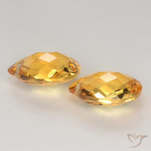 Pedras preciosas de Citrino Dourado Médio-escuro natural de 7.34 ct, Formato de pêra, VVS-VS