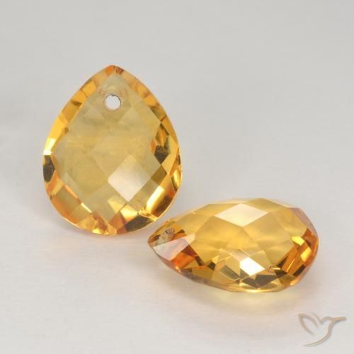 Pedras preciosas de Citrino Laranja Dourado Profundo natural de 7.25 ct, Formato de pêra, VVS-VS