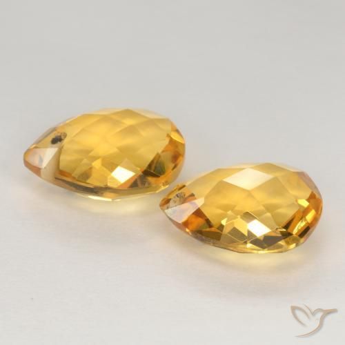 Pedras preciosas de Citrino Laranja Dourado Profundo natural de 7.25 ct, Formato de pêra, VVS-VS