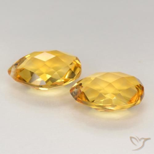 Pedras preciosas de Citrino Dourado Médio-escuro natural de 7.58 ct, Formato de pêra, VVS-VS