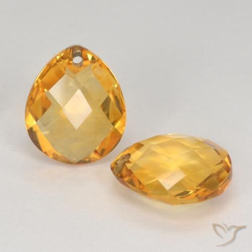 Pedras preciosas de Citrino Laranja-Ouro natural de 7.42 ct, Formato de pêra, VVS-VS