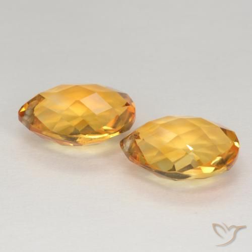 Pedras preciosas de Citrino Laranja-Ouro natural de 7.42 ct, Formato de pêra, VVS-VS