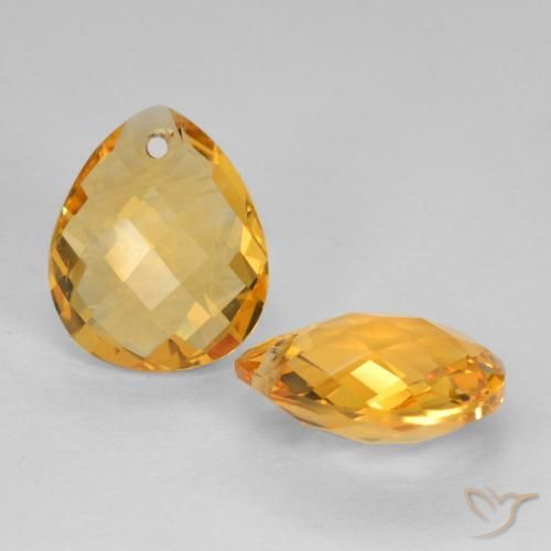 Pedras preciosas de Citrino Laranja Dourado Profundo natural de 6.99 ct, Formato de pêra, VVS-VS
