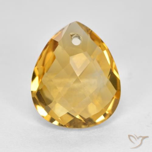 3.69ct Natural Dourado Médio-escuro Citrino, Formato de pêra, VVS-VS