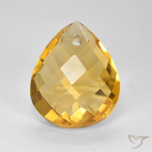 3.82ct Natural Dourado Médio-escuro Citrino, Formato de pêra, VVS-VS