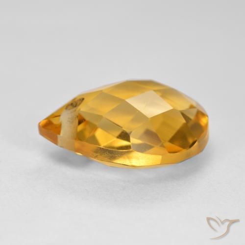 Citrino Dourado Médio-escuro Natural 3.82ct, Formato de pêra, VVS-VS