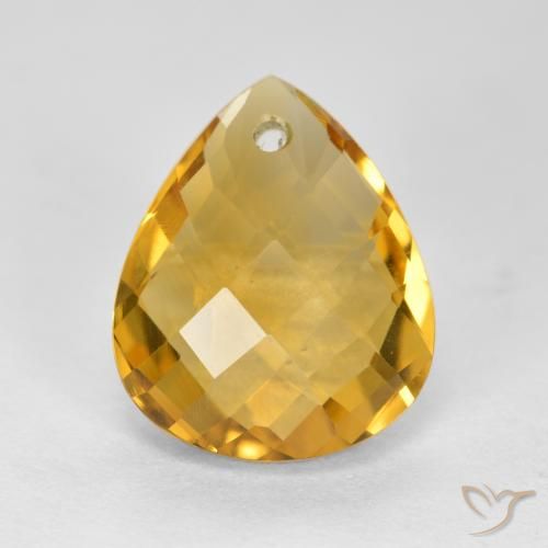 3.38ct Natural Dourado Médio-escuro Citrino, Formato de pêra, VVS-VS