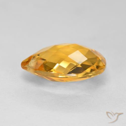 Citrino Laranja Dourado Profundo Natural 3.37ct, Formato de pêra, VVS-VS