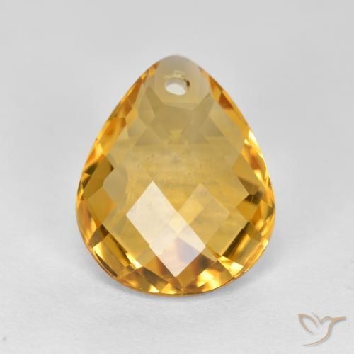 3.45ct Natural Dourado Escuro Citrino, Formato de pêra, VVS-VS