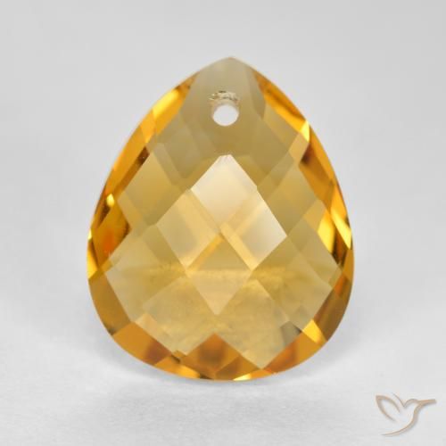 3.28ct Natural Dourado Escuro Citrino, Formato de pêra, VVS-VS